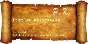 Pittler Krisztofer névjegykártya